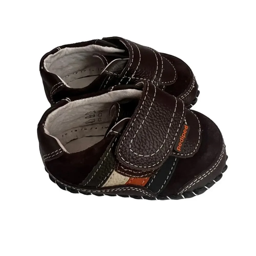Pediped Originals Martian Sandals In Chocolate Brown Size 0 - 6 Months